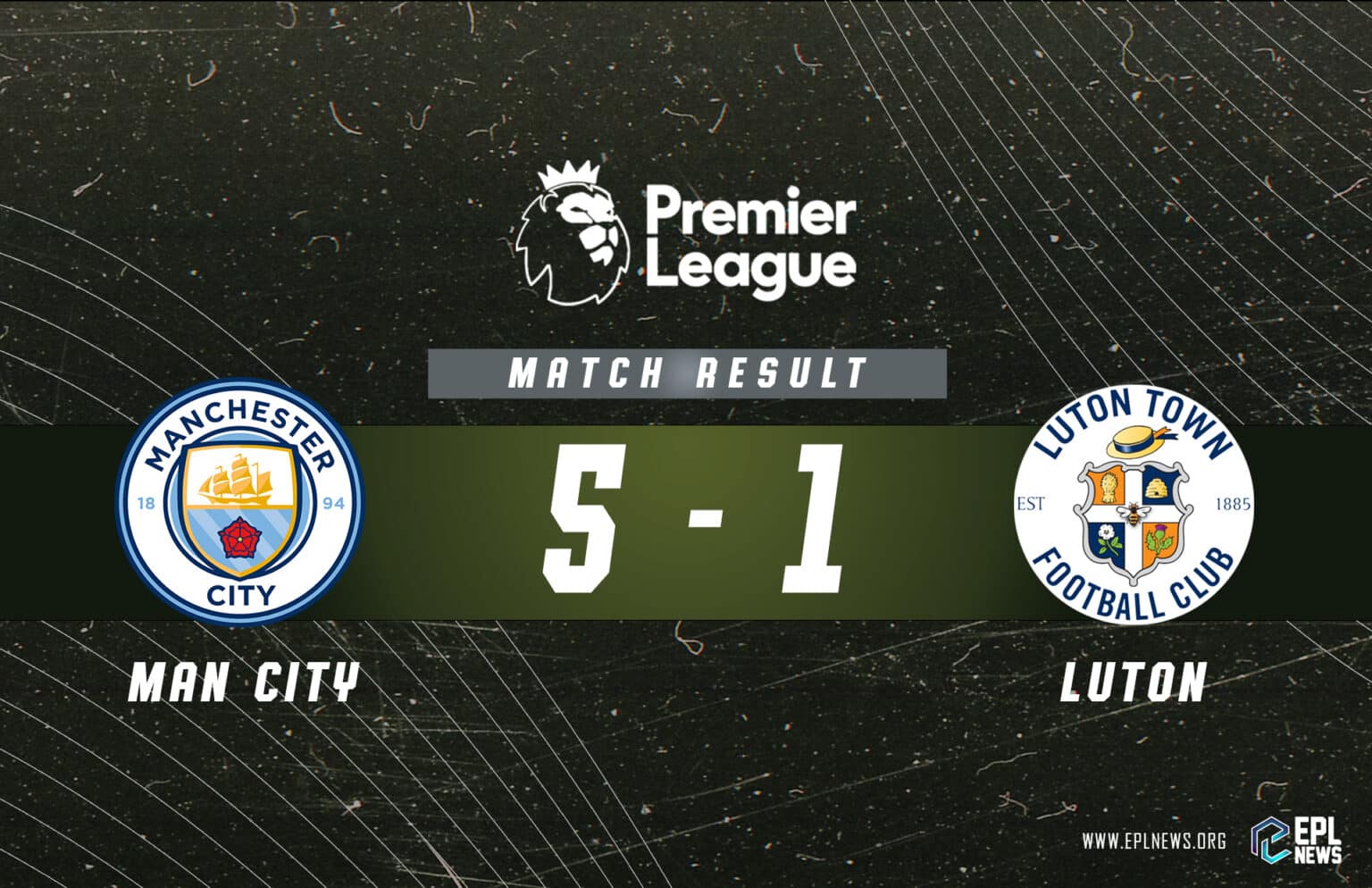 Relatório Manchester City x Luton