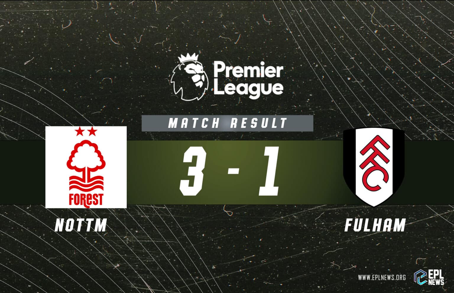 Nottingham Forest vs Fulham 3-1 Relatório_ Anfitriões fora da zona de rebaixamento