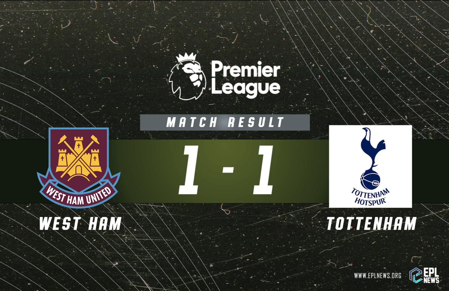 Relatório West Ham x Tottenham 1-1_ Impasse na corrida pelas vagas europeias