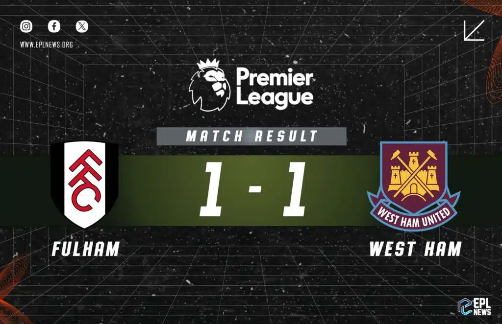 Fulham vs West Ham 1-1 Relatório
