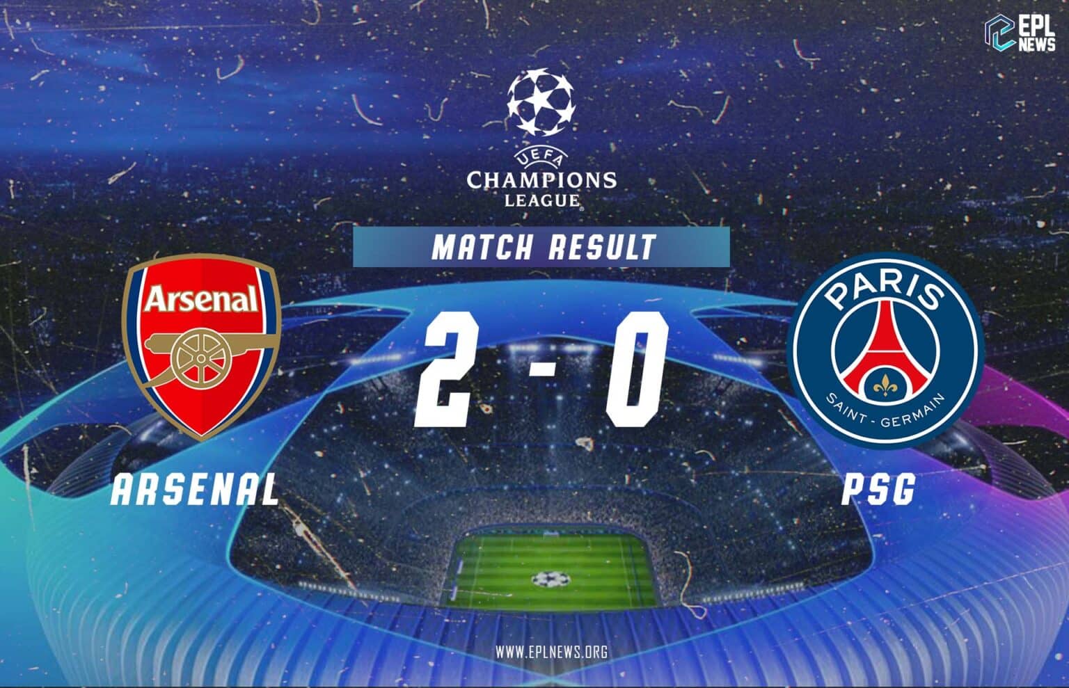 Relatório Arsenal x PSG 2-0