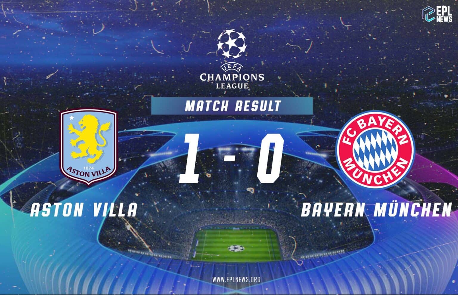 Aston Villa x Bayern de Munique 1-0 Relatório