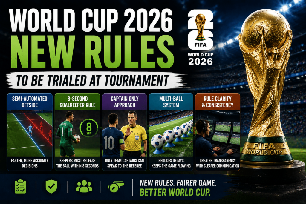 Novas regras da Copa do Mundo de 2026 serão testadas no torneio